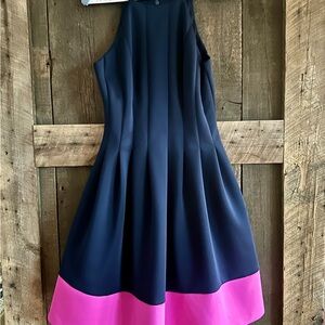 Navy and Pink Women's Cocktail Party Dress